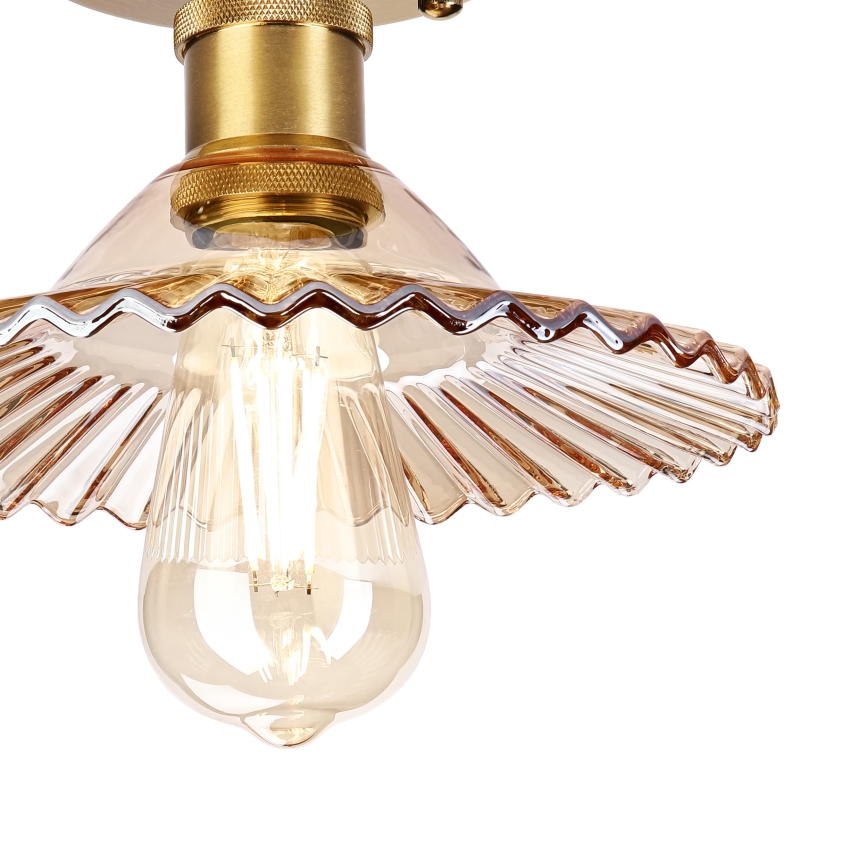 Plafoniera TRISH 1xE27/15W/230V oro/beige fumé