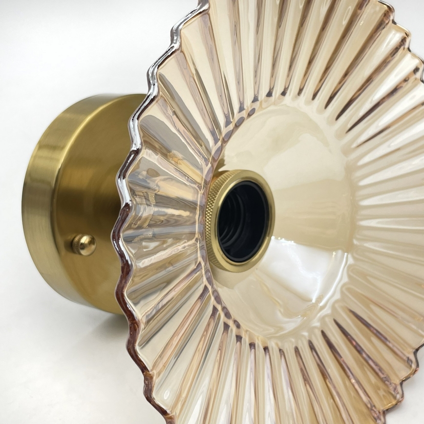 Plafoniera TRISH 1xE27/15W/230V oro/beige fumé