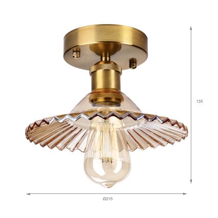 Plafoniera TRISH 1xE27/15W/230V oro/beige fumé