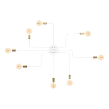 Plafoniera TRUVA 8xE27/40W/230V bianco/oro