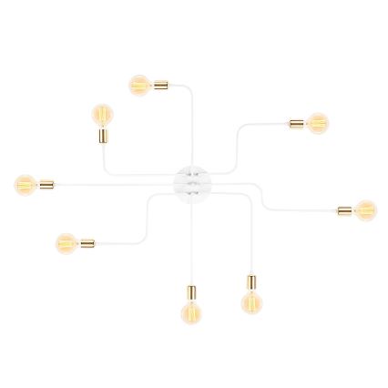 Plafoniera TRUVA 8xE27/40W/230V bianco/oro