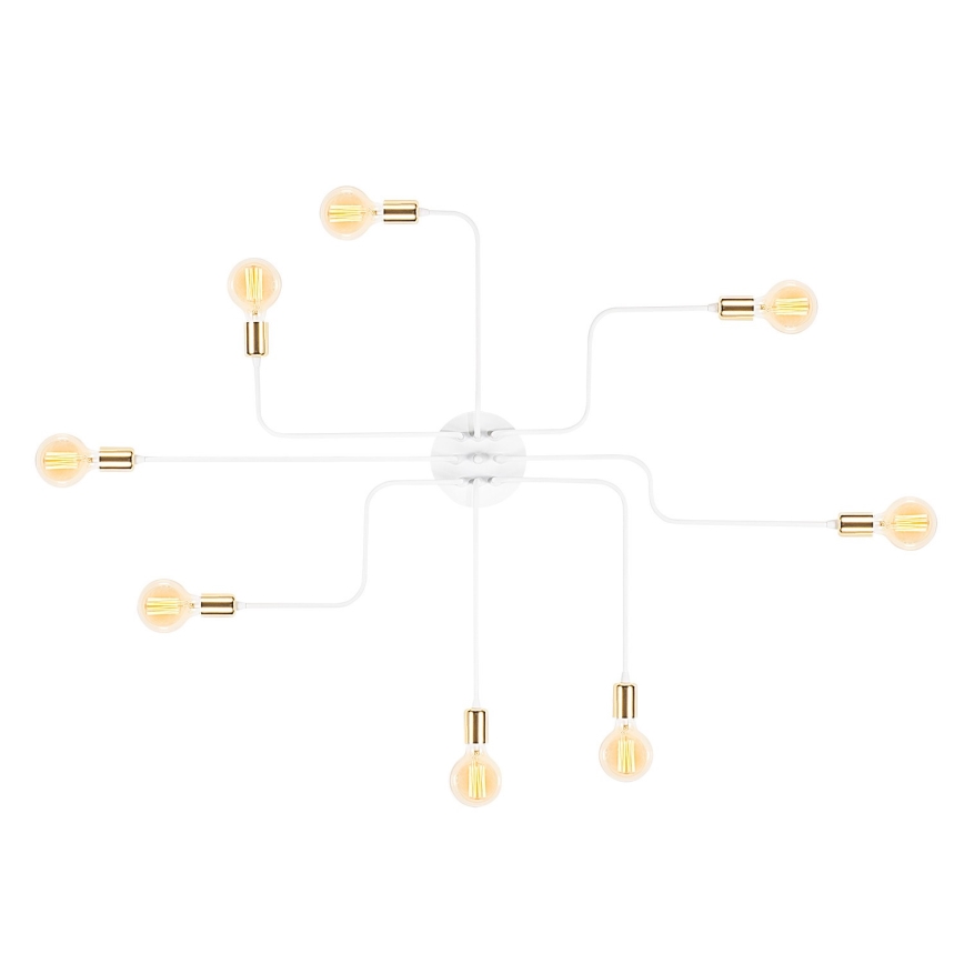 Plafoniera TRUVA 8xE27/40W/230V bianco/oro