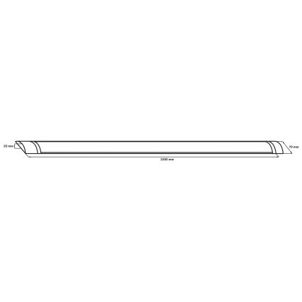 Plafoniera tubolare LED/50W/230V 4000K 150 cm nera