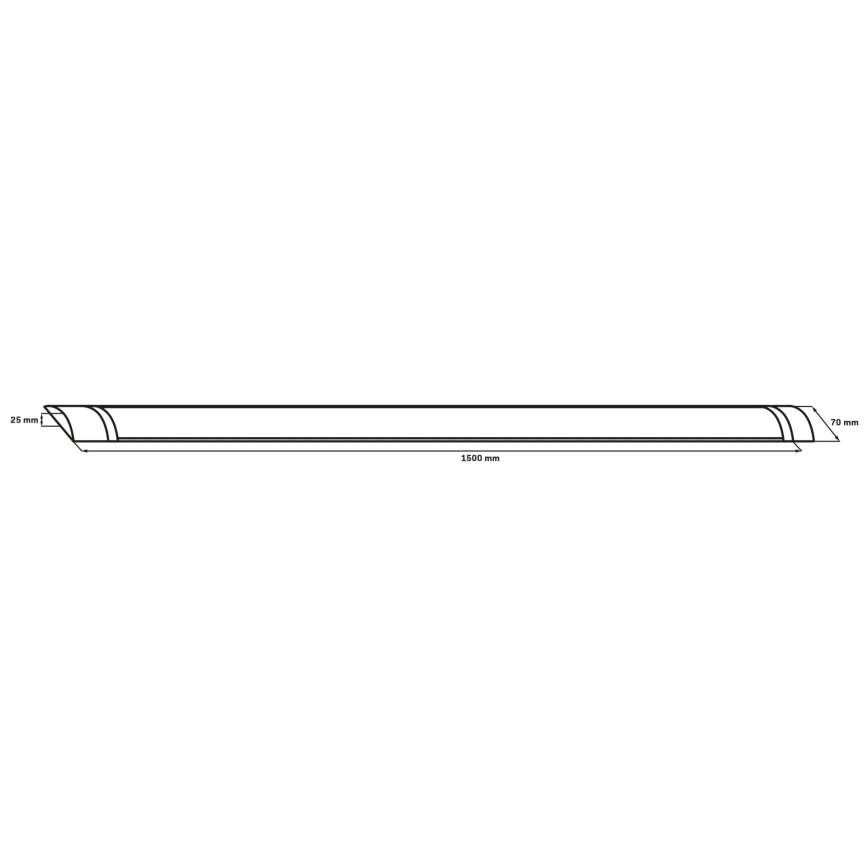 Plafoniera tubolare LED/50W/230V 4000K 150 cm nera