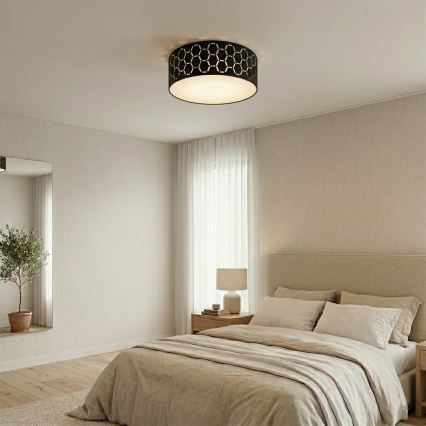 Plafoniera ULLE 1xE27/15W/230V diam. 35 cm nera