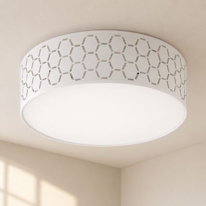 Plafoniera ULLE 2xE27/15W/230V Ø 45 cm bianca