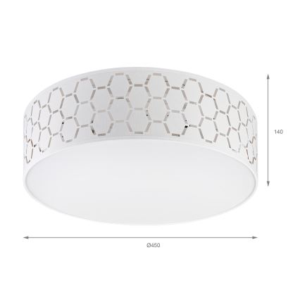 Plafoniera ULLE 2xE27/15W/230V Ø 45 cm bianca