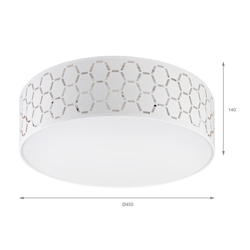 Plafoniera ULLE 2xE27/15W/230V Ø 45 cm bianca