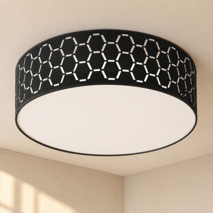 Plafoniera ULLE 2xE27/15W/230V Ø 45 cm nero
