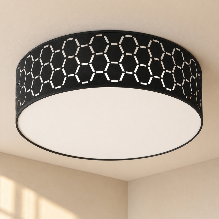 Plafoniera ULLE 2xE27/15W/230V Ø 45 cm nero