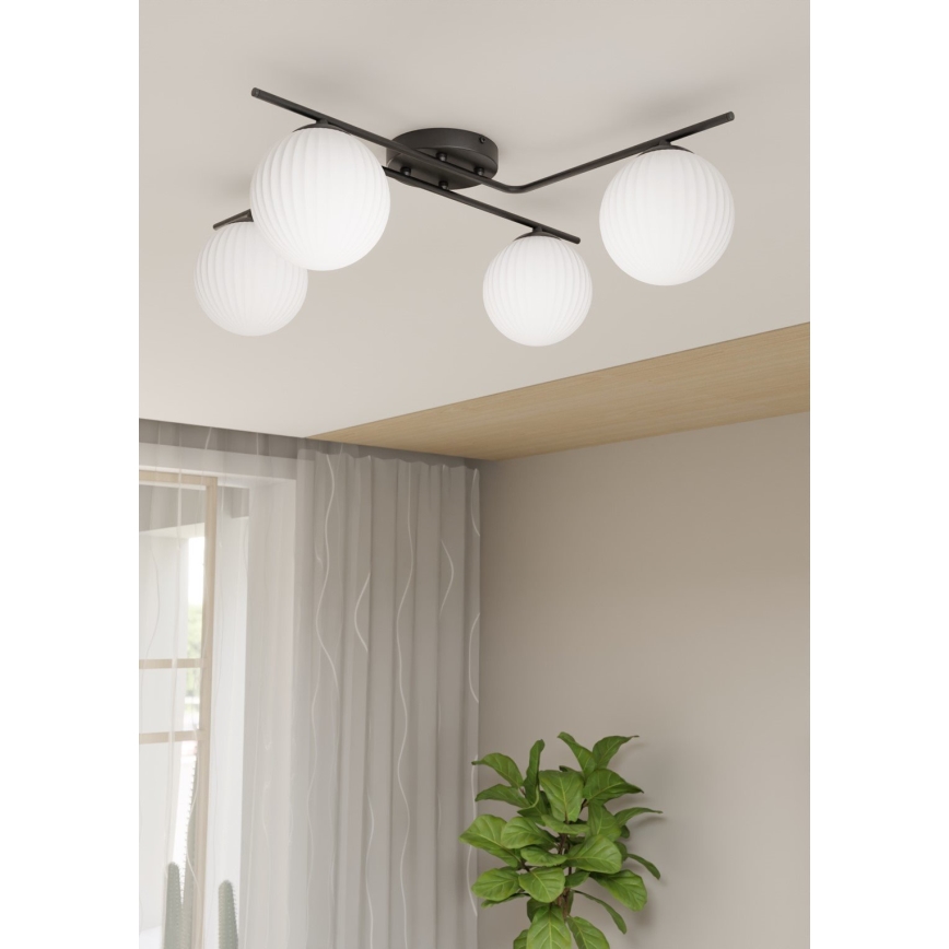 Plafoniera VESPA 4xE14/10W/230V nero/bianco