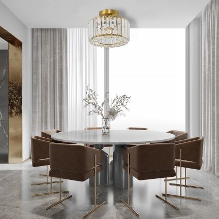 Plafoniera VETRO 1xE27/15W/230V Ø 24,5 cm dorata