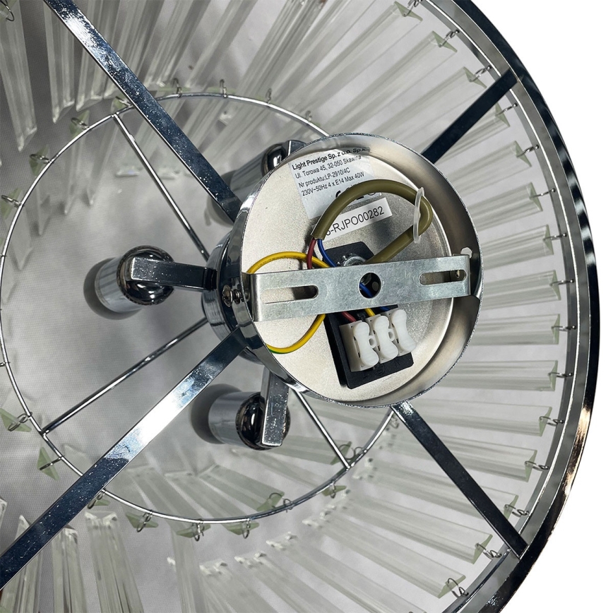 Plafoniera VETRO 4xE14/40W/230V cromo lucido