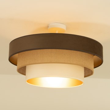 Plafoniera WENTA 1x E27/60W/230V Ø 50 cm marrone/iuta/beige