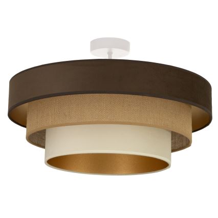 Plafoniera WENTA 1x E27/60W/230V Ø 50 cm marrone/iuta/beige