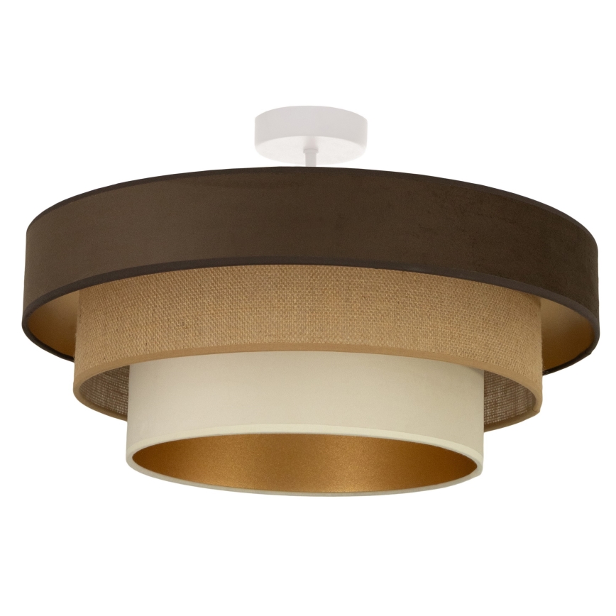 Plafoniera WENTA 1x E27/60W/230V Ø 50 cm marrone/iuta/beige