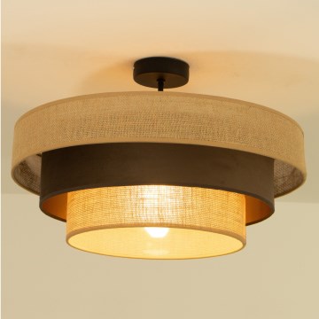 Plafoniera WENTA 1xE27/60W/230V diam. 50 cm iuta/marrone