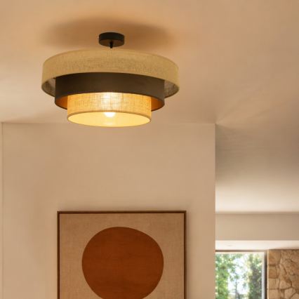 Plafoniera WENTA 1xE27/60W/230V diam. 50 cm iuta/marrone