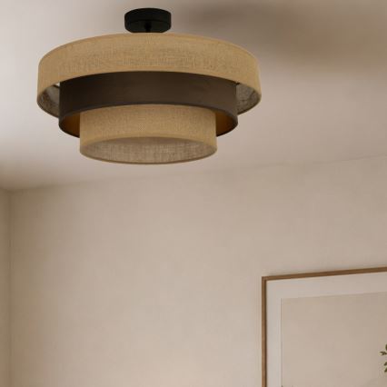 Plafoniera WENTA 1xE27/60W/230V diam. 50 cm iuta/marrone