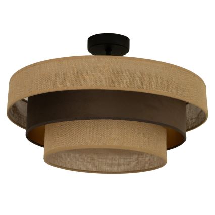 Plafoniera WENTA 1xE27/60W/230V diam. 50 cm iuta/marrone