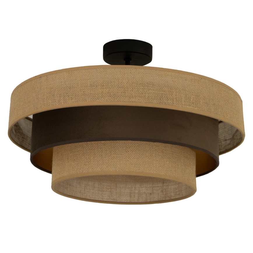 Plafoniera WENTA 1xE27/60W/230V diam. 50 cm iuta/marrone