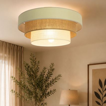Plafoniera WENTA 1xE27/60W/230V Ø 50 cm beige/iuta