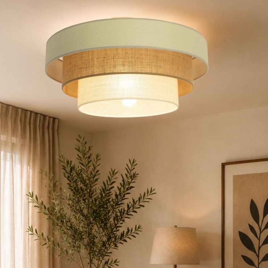 Plafoniera WENTA 1xE27/60W/230V Ø 50 cm beige/iuta