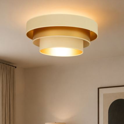 Plafoniera WENTA 1xE27/60W/230V Ø 50 cm beige/oro