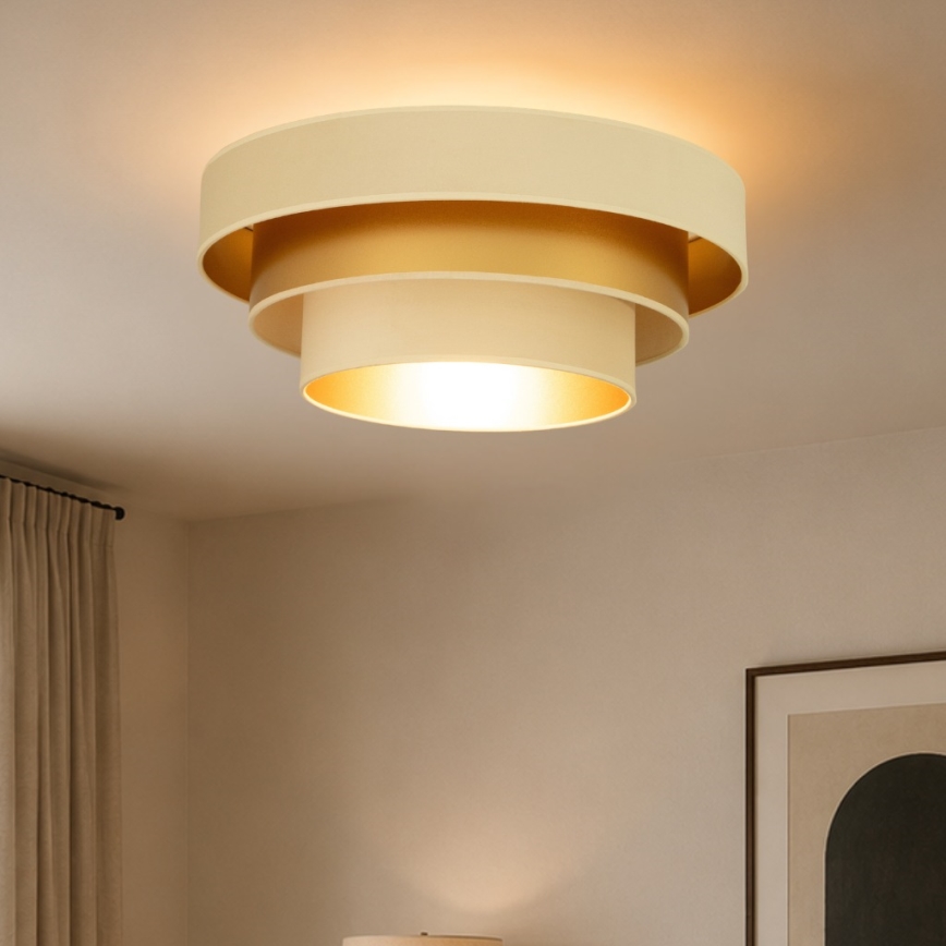 Plafoniera WENTA 1xE27/60W/230V Ø 50 cm beige/oro