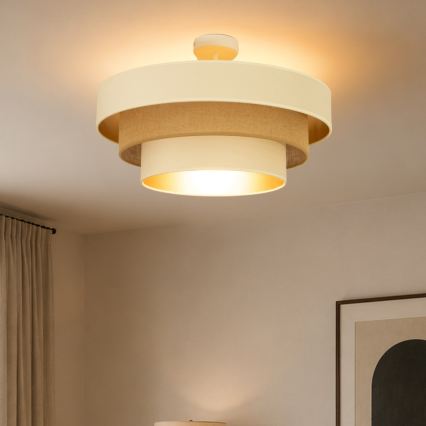 Plafoniera WENTA 1xE27/60W/230V Ø 50 cm beige/oro