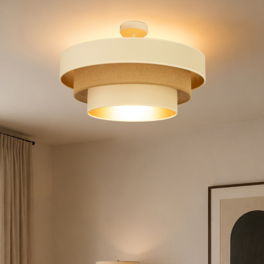 Plafoniera WENTA 1xE27/60W/230V Ø 50 cm beige/oro