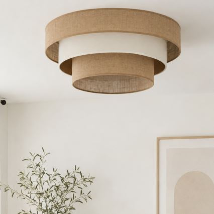 Plafoniera WENTA 1xE27/60W/230V Ø 50 cm iuta/beige