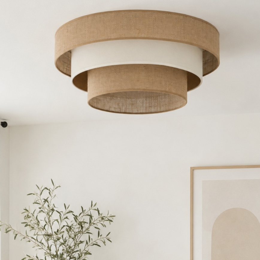 Plafoniera WENTA 1xE27/60W/230V Ø 50 cm iuta/beige