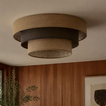 Plafoniera WENTA 1xE27/60W/230V Ø 50 cm iuta/marrone