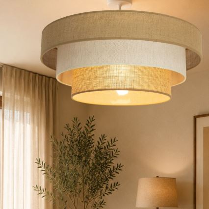 Plafoniera WENTA 1xE27/60W/230V Ø 50 cm juta/crema