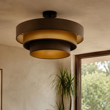 Plafoniera WENTA 1xE27/60W/230V Ø 50 cm marrone/oro