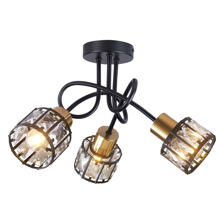 Plafoniera ZAHARA 3xE27/10W/230V nero