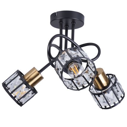 Plafoniera ZAHARA 3xE27/10W/230V nero