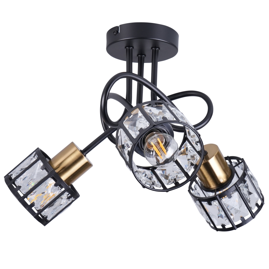 Plafoniera ZAHARA 3xE27/10W/230V nero