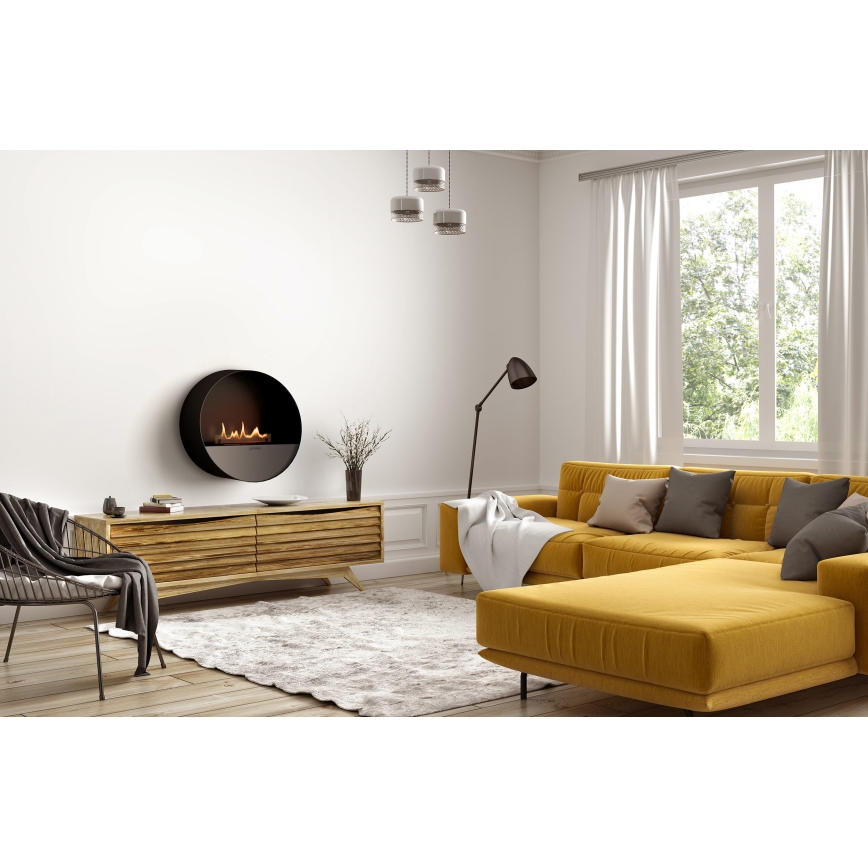 Planika - Caminetto BIO con telecomando 72,6x65 cm 2,5kW/230V nero