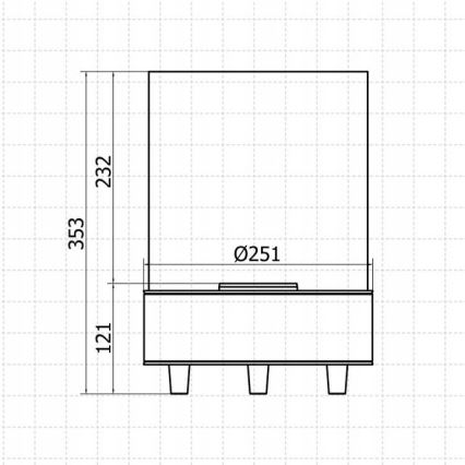 Planika - Caminetto BIO 36,3x25,1 cm 2,5kW nero