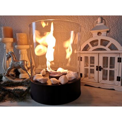 Planika - Camino a bioetanolo 32,1 x 25,1 cm, 2,5 kW, nero