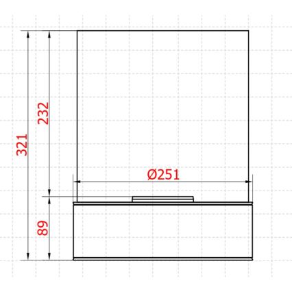 Planika - Camino a bioetanolo 32,1 x 25,1 cm, 2,5 kW, nero