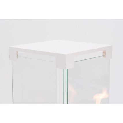 Planika Faro GAS - Caminetto a gas da esterno 142x36 cm 8kW bianco + coperchio di protezione