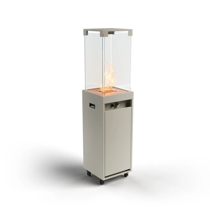 Planika Faro GAS - Caminetto a gas da esterno 142x36 cm 8kW grigio + coperchio di protezione