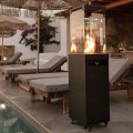Planika Faro GAS - Caminetto a gas da esterno 142x36 cm 8kW nero + coperchio di protezione