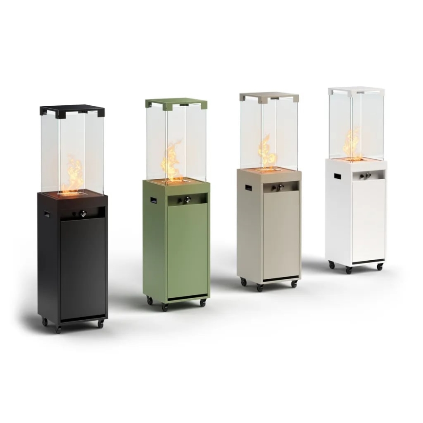 Planika Faro GAS - Caminetto a gas da esterno 142x36 cm 8kW verde + coperchio di protezione