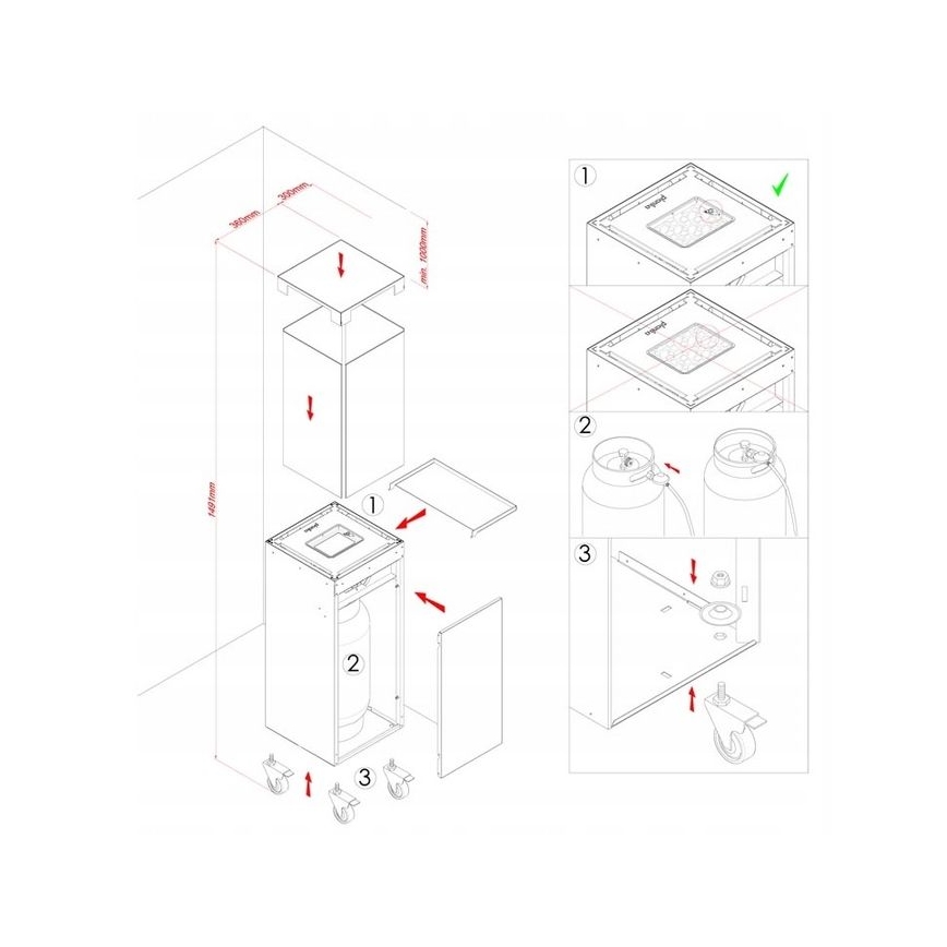 Planika Faro GAS - Caminetto a gas da esterno 142x36 cm 8kW verde + coperchio di protezione