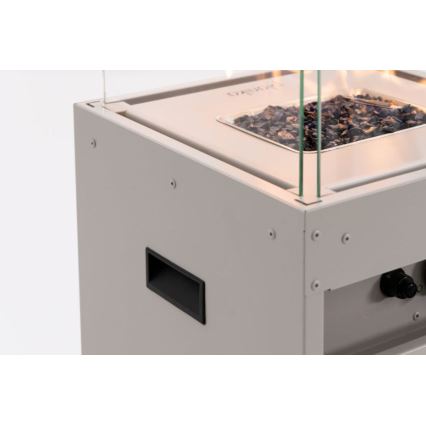 Planika - Camino a gas per esterni 142x36 cm 8kW 1xAAA bianco + copertura protettiva