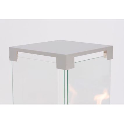 Planika - Camino a gas per esterni 142x36 cm 8kW 1xAAA grigio + custodia protettiva